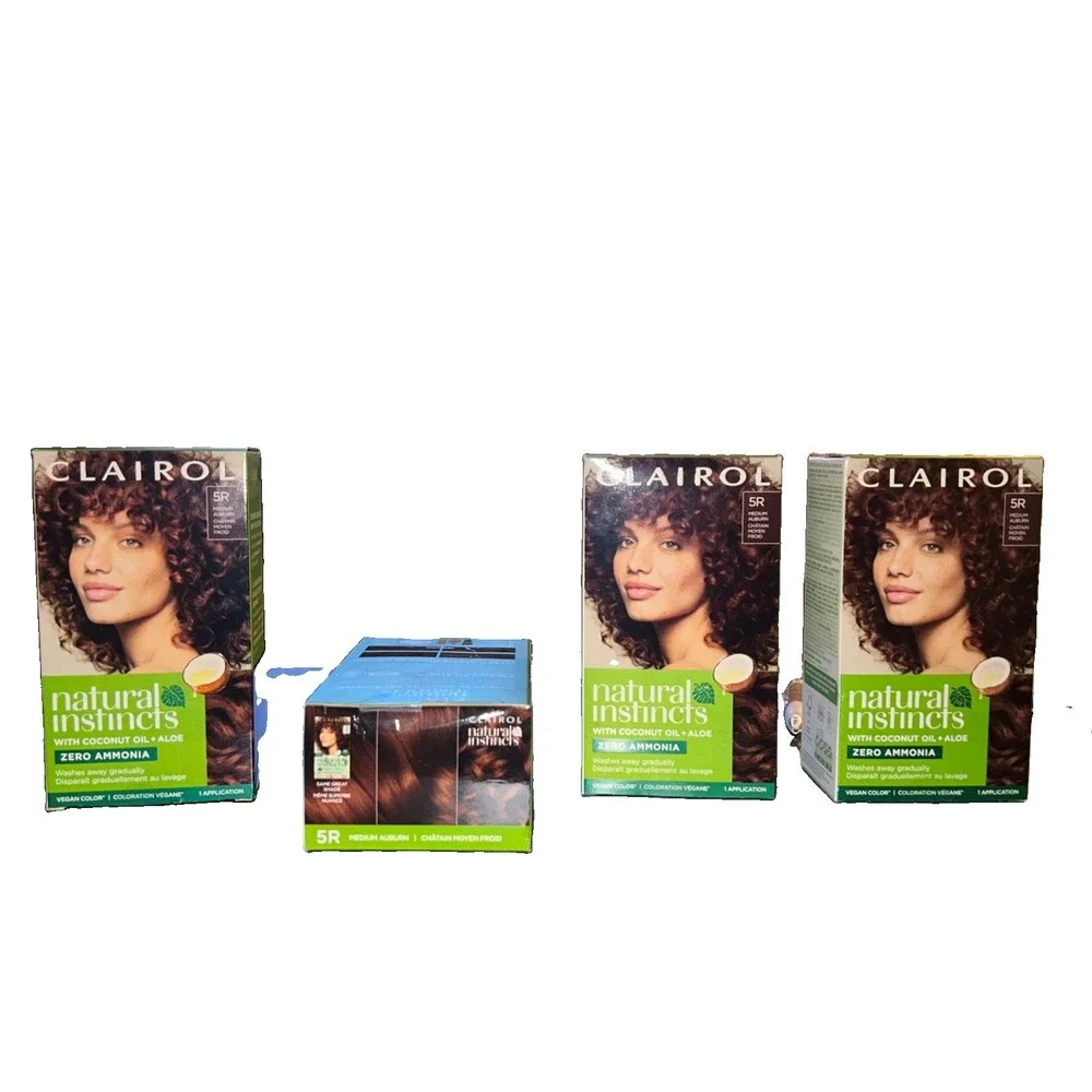 New CLAIROL Natural Instincts Hair Color # 5R MEDIUM AUBURN Sealed Lot Of 4